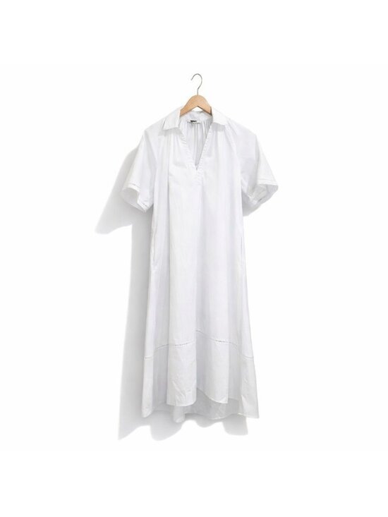 Madewell Dresses & Skirts - Madewell Poplin Splitneck Midi Shirtdress White XXS Lined Minimalist 100% Cotton